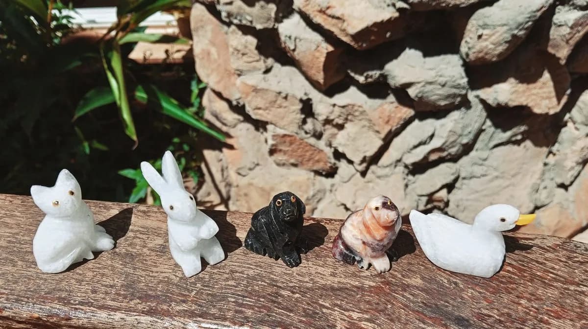 Pedra com formato de animais em minhatura
