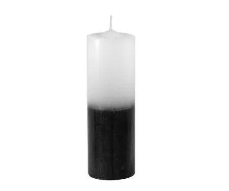 Vela 7 dias branco com preto