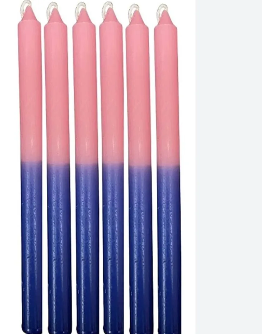 Vela palito azul com rosa
