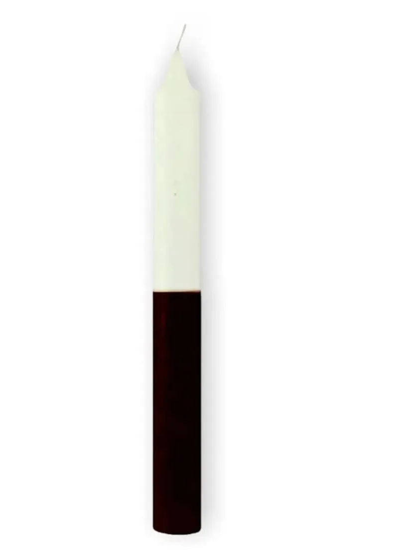 Vela palito branco com preto