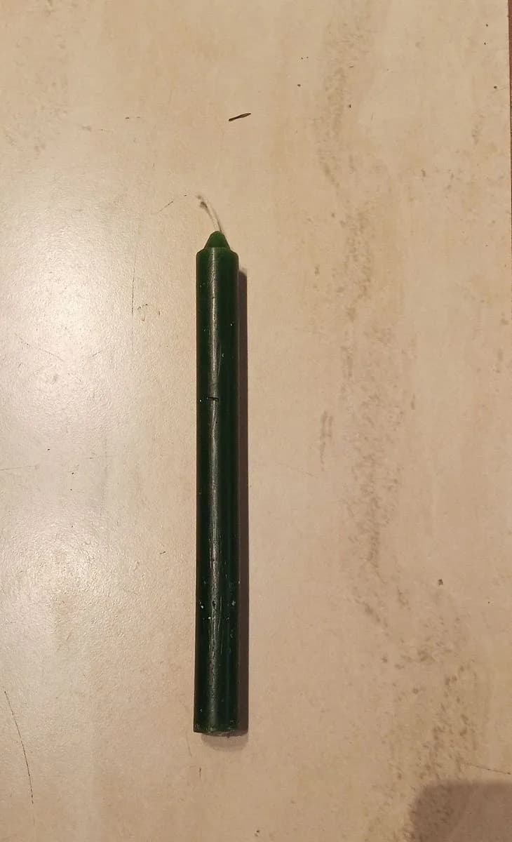 Vela palito verde